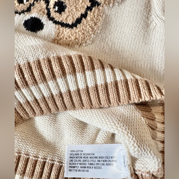 Cat & Jack Teddy Bear Cable Knit Sweater 2T - Picture 4 of 6
